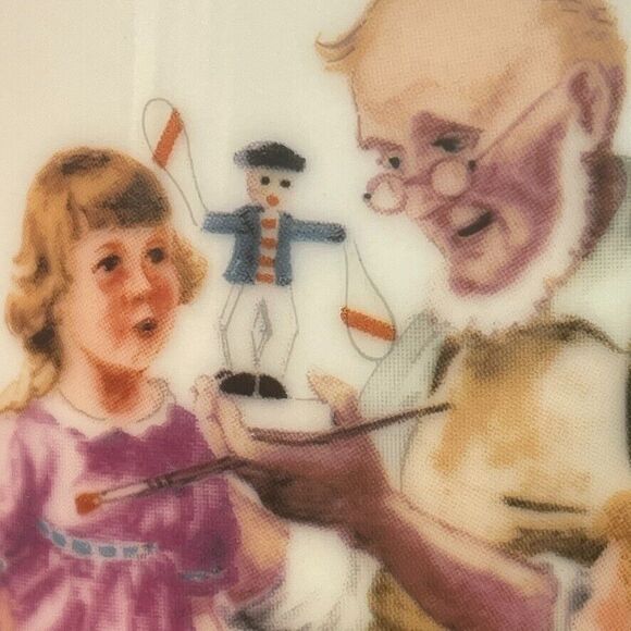 Norman Rockwell Museum VTG 1982 Toymaker Mug Grandma Gift Gold Rim 8oz Nostolgia - Picture 3 of 10
